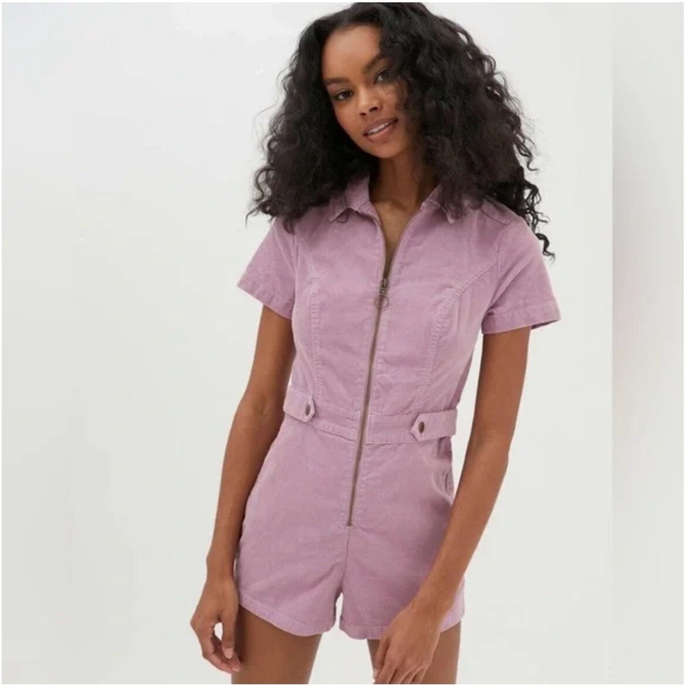 Urban Outfitter Lavender Corduroy Romper Flirty Summer Shorts Outfit Size Small